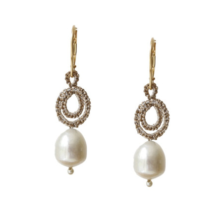 Boucles d’oreilles perle baroque fait main en France | Étincelles de Bonheur
