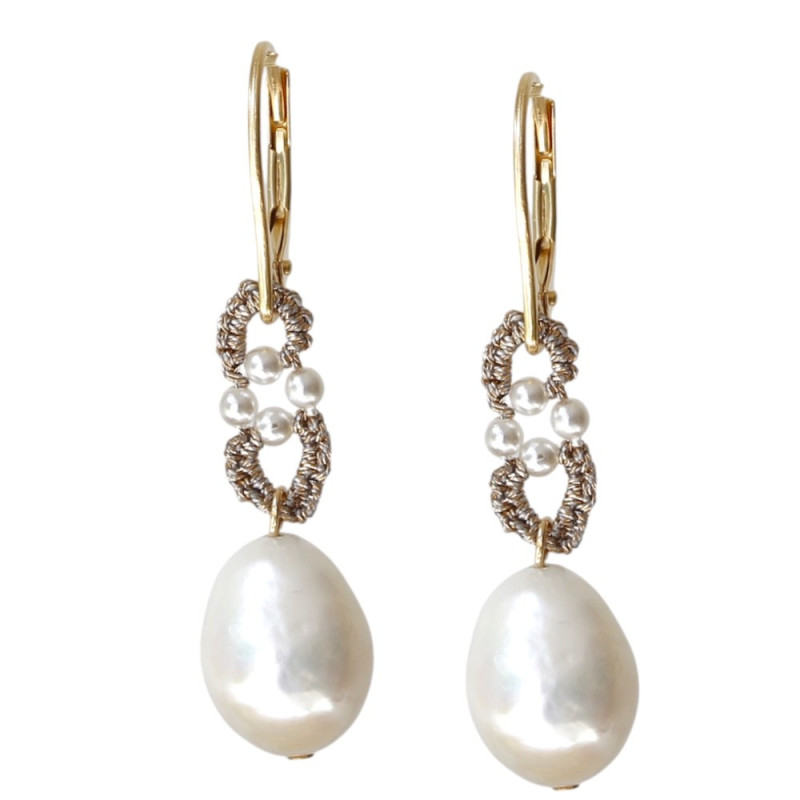 Boucles d’oreilles perle baroque fait main en France