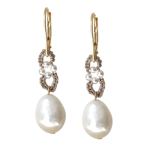 Boucles d’oreilles perle baroque fait main en France