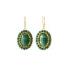Boucles d'oreilles en Malachite - fait main - plaqué or