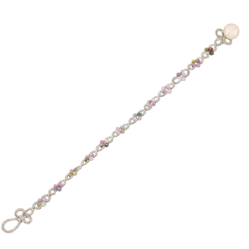 Bracelet dentelle haute joaillerie textile - Bijou artisanal fait main