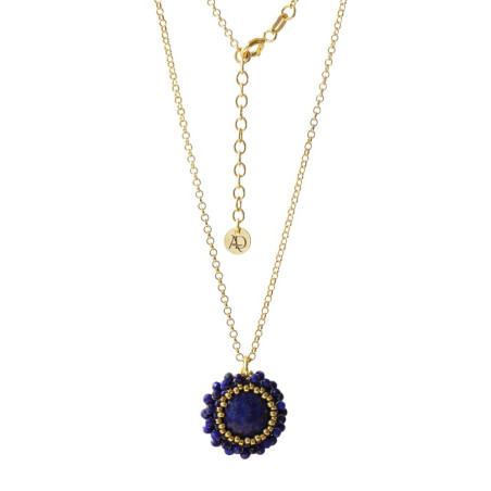 Collier en argent 925 plaqué or - lapis-lazuli – Fabrication française