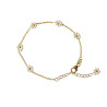 Bracelet Fleurette en argent 925 - plaqué or - perles blanches